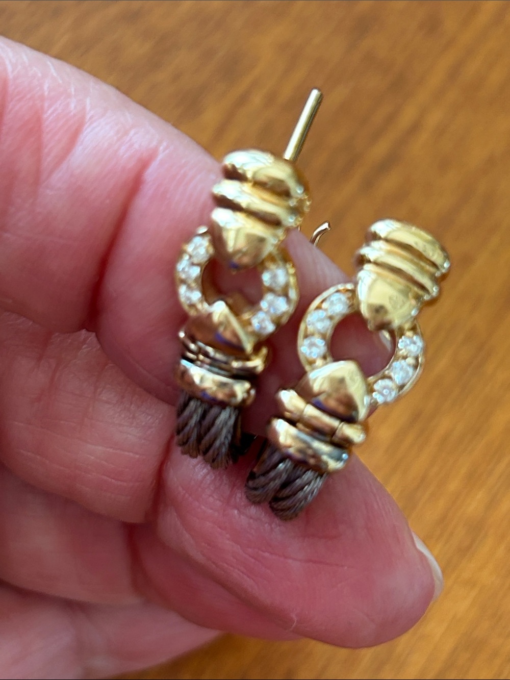 Philippe Charriol earrings and ring 18k yellow gold and diamonds - Picture 8 of 10